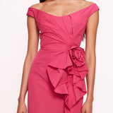 Taffeta Trumpet Midi Dress | Marchesa