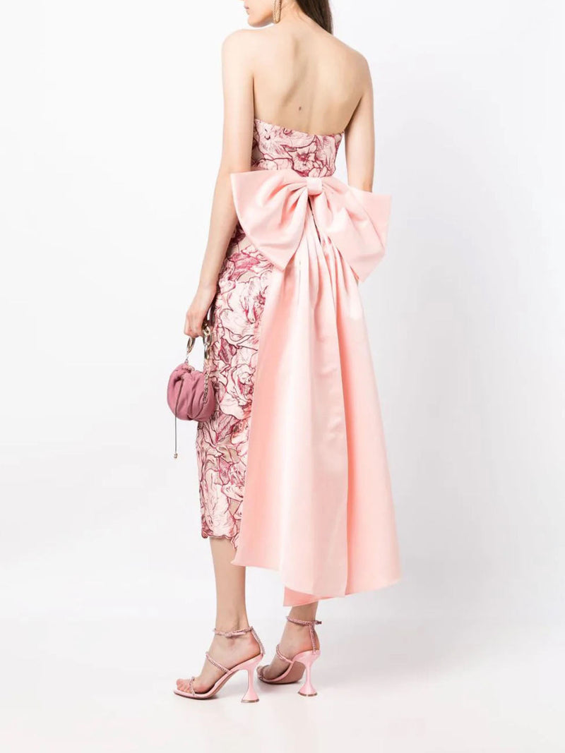 Strapless Column Midi Dress | Marchesa