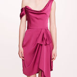 Asymmetrical Satin Mini Dress | Marchesa