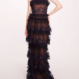 Tiered Terrarium Column Gown | Marchesa