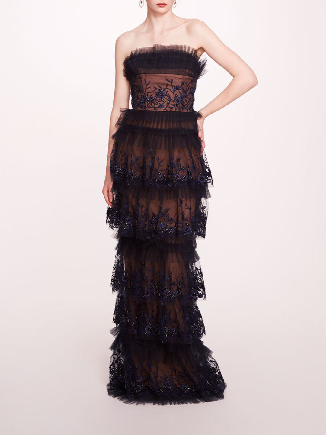 Tiered Terrarium Column Gown | Marchesa