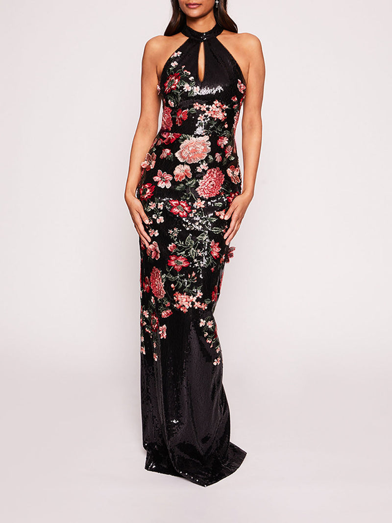 Halter Shimmer Gown | Marchesa