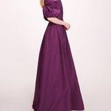 Bubble Sleeve Taffeta Gown | Marchesa