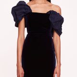 Asymmetrical Velvet Midi Dress | Marchesa