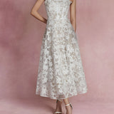 Strapless Corded Midi Dress | Marchesa