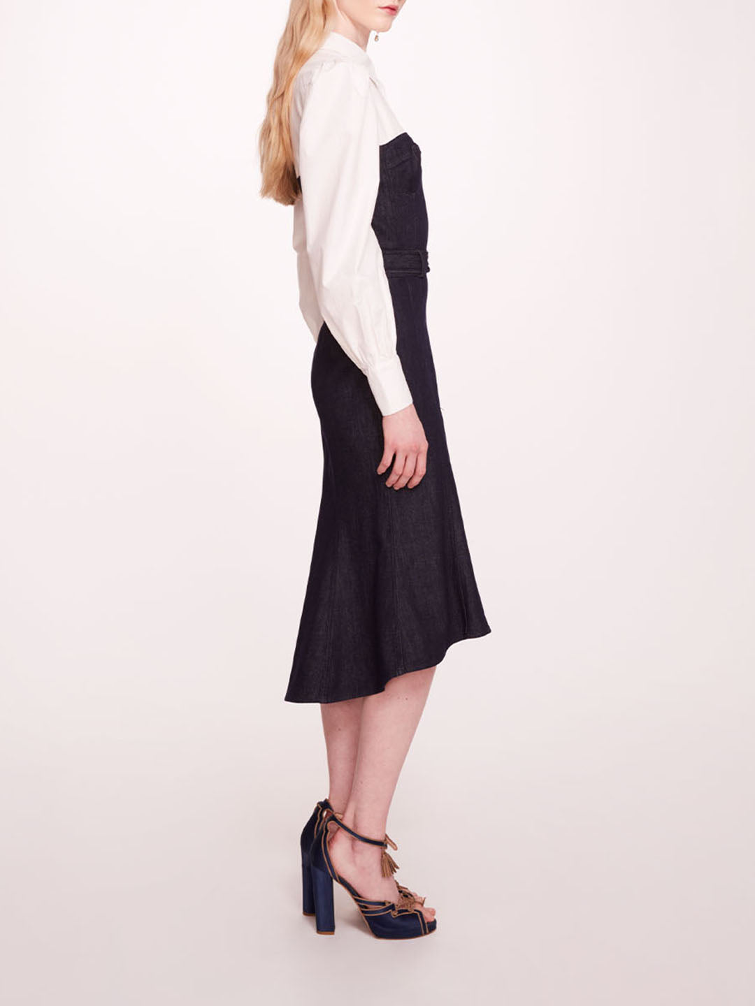 Denim Poplin Shirt Dress | Marchesa