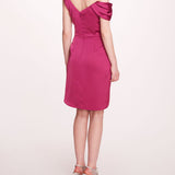 Asymmetrical Satin Mini Dress | Marchesa