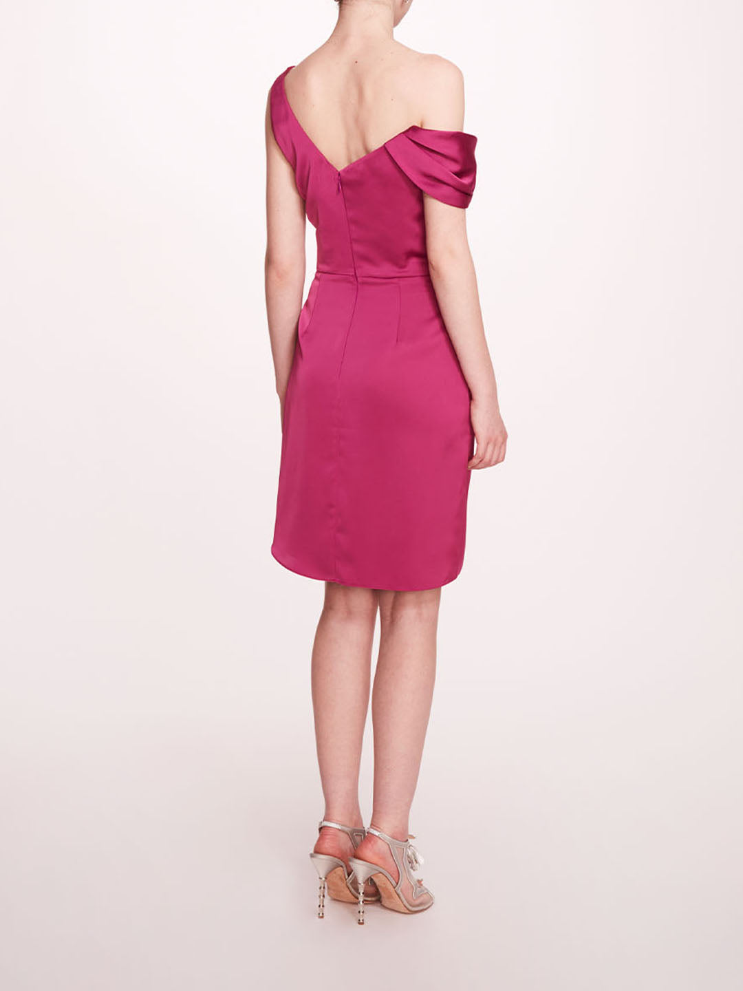 Asymmetrical Satin Mini Dress | Marchesa
