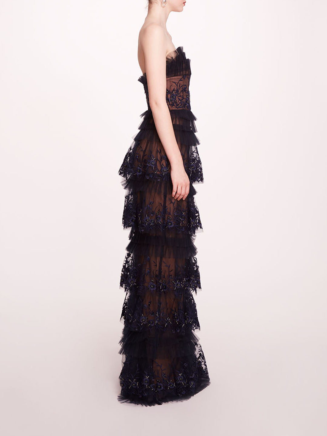 Tiered Terrarium Column Gown | Marchesa