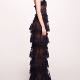 Tiered Terrarium Column Gown | Marchesa