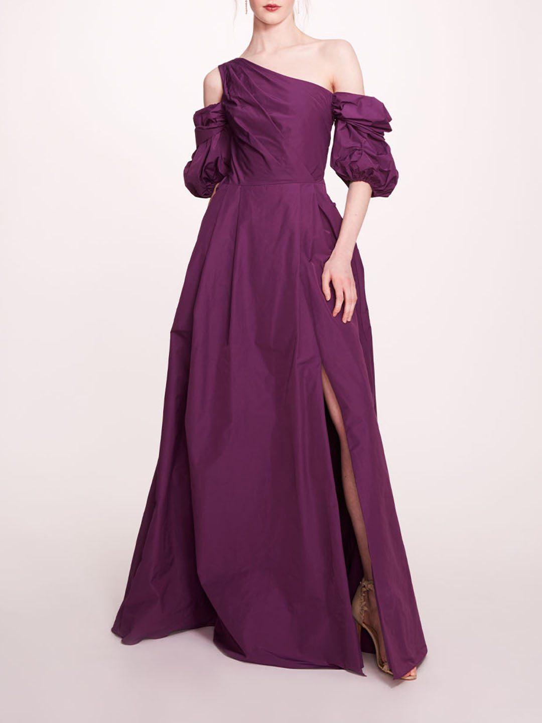 Bubble Sleeve Taffeta Gown | Marchesa