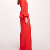 Puffed Sleeve Column Gown | Marchesa