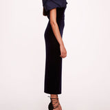 Asymmetrical Velvet Midi Dress | Marchesa