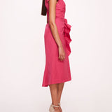 Taffeta Trumpet Midi Dress | Marchesa