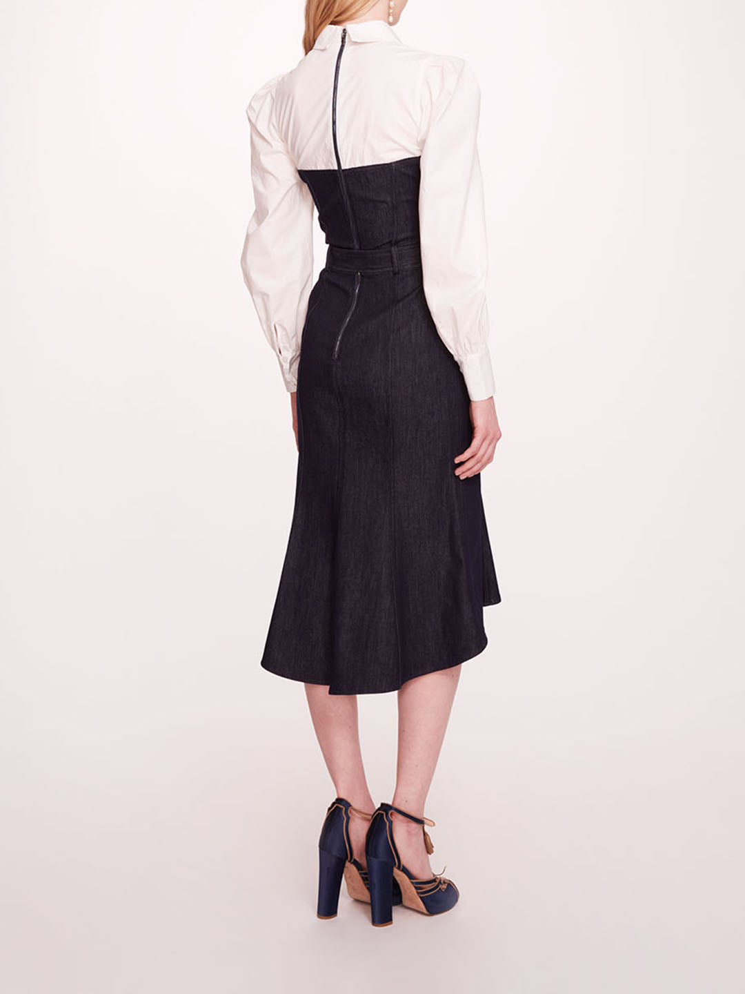 Denim Poplin Shirt Dress | Marchesa