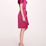 Asymmetrical Satin Mini Dress | Marchesa