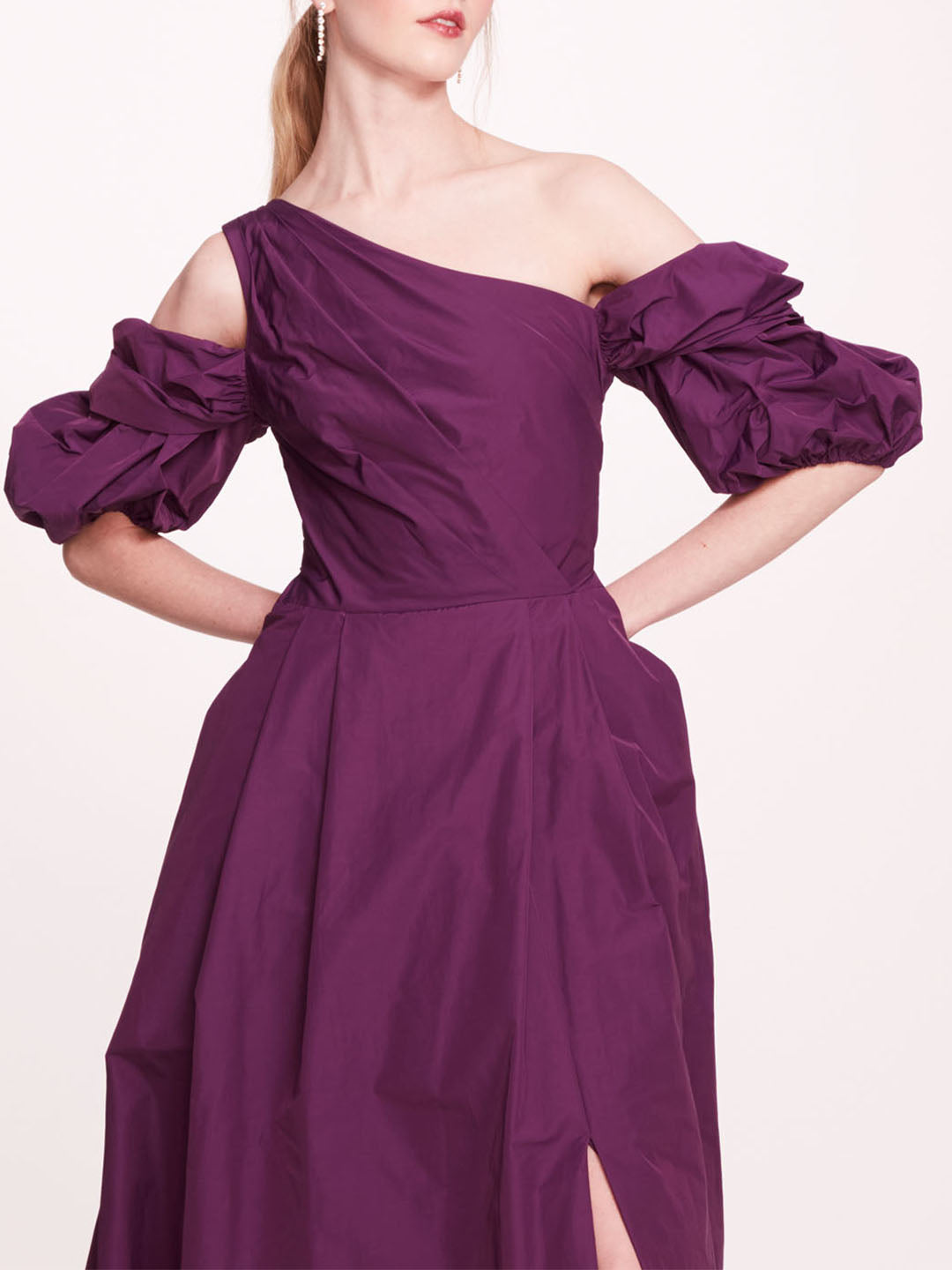 Bubble Sleeve Taffeta Gown | Marchesa