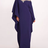 Embroidered Illusion Kaftan Gown