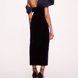 Asymmetrical Velvet Midi Dress | Marchesa