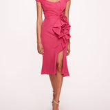 Taffeta Trumpet Midi Dress | Marchesa