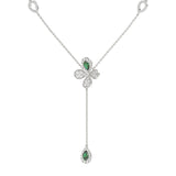 Floral White Gold Y Necklace | Marchesa