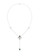 Floral White Gold Y Necklace | Marchesa