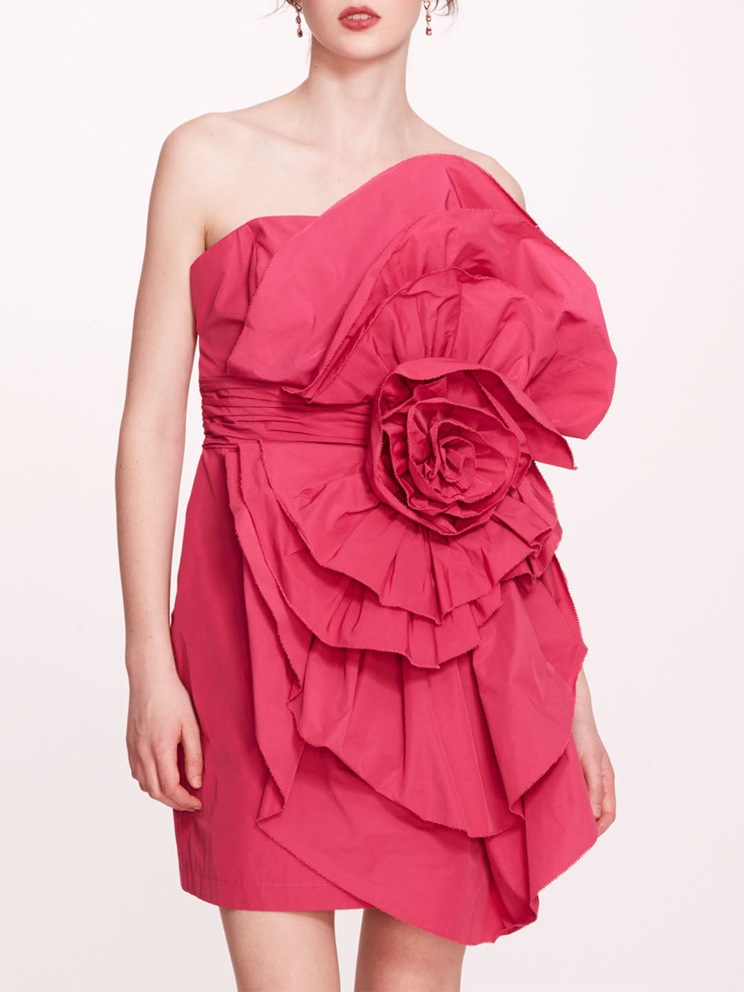 Rosette Taffeta Mini Dress | Marchesa