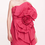 Rosette Taffeta Mini Dress | Marchesa