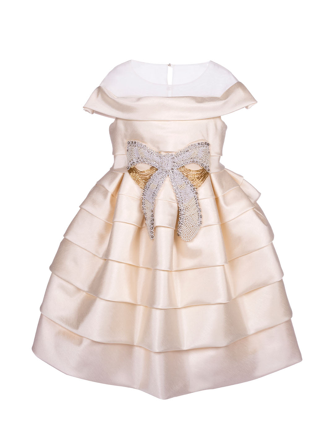 Pearl Detail Shantung Dress | Marchesa