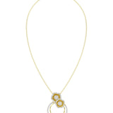 Halo Flower Yellow Gold Pendant Necklace | Marchesa