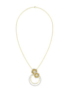 Halo Flower Yellow Gold Pendant Necklace | Marchesa