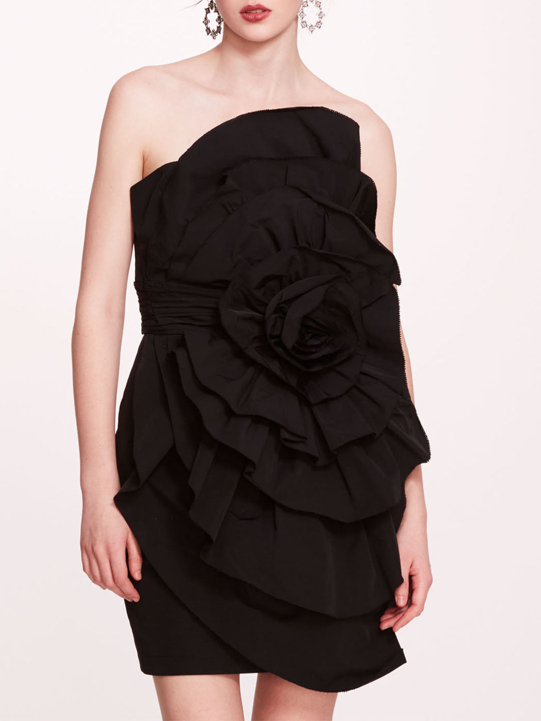 Rosette Taffeta Mini Dress | Marchesa