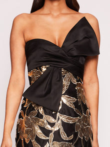 Lotus Sequin Midi Dress | Marchesa