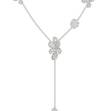 Floral White Gold Y Necklace | Marchesa