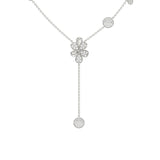 Floral White Gold Y Necklace | Marchesa