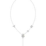 Floral White Gold Y Necklace | Marchesa
