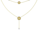 Halo Flower Yellow Gold Necklace | Marchesa