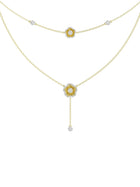 Halo Flower Yellow Gold Necklace | Marchesa