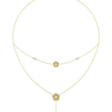 Halo Flower Yellow Gold Necklace | Marchesa