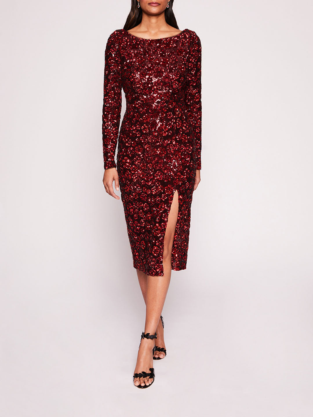 Sequin Bouquets Midi Dress | Marchesa