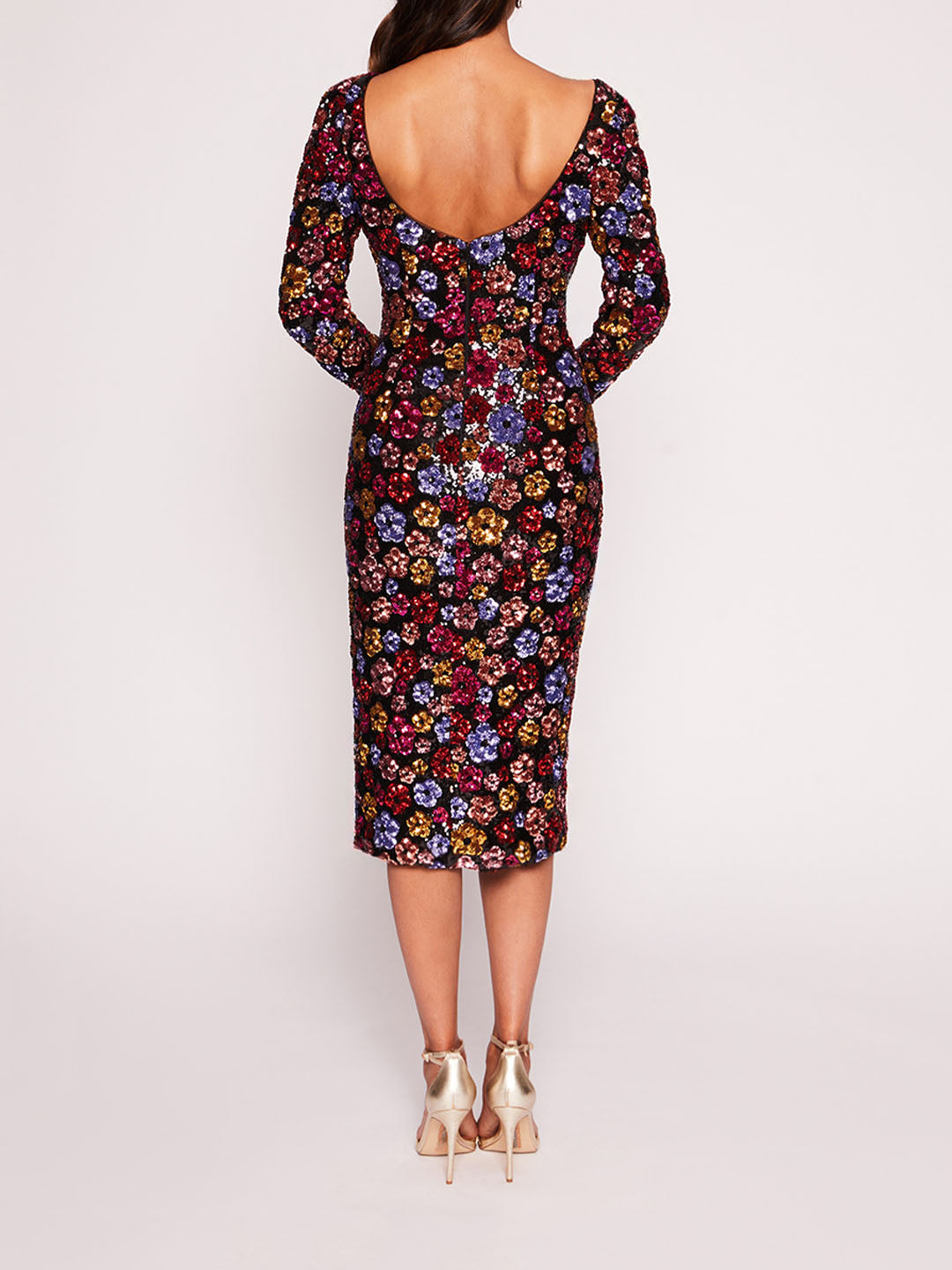 Sequin Bouquets Midi Dress | Marchesa