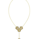 Halo Flower Rose Gold Y Necklace | Marchesa