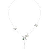 Floral White Gold Y Necklace | Marchesa