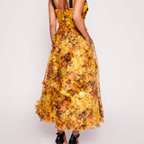 Foiled Garden Midi Dress | Marchesa