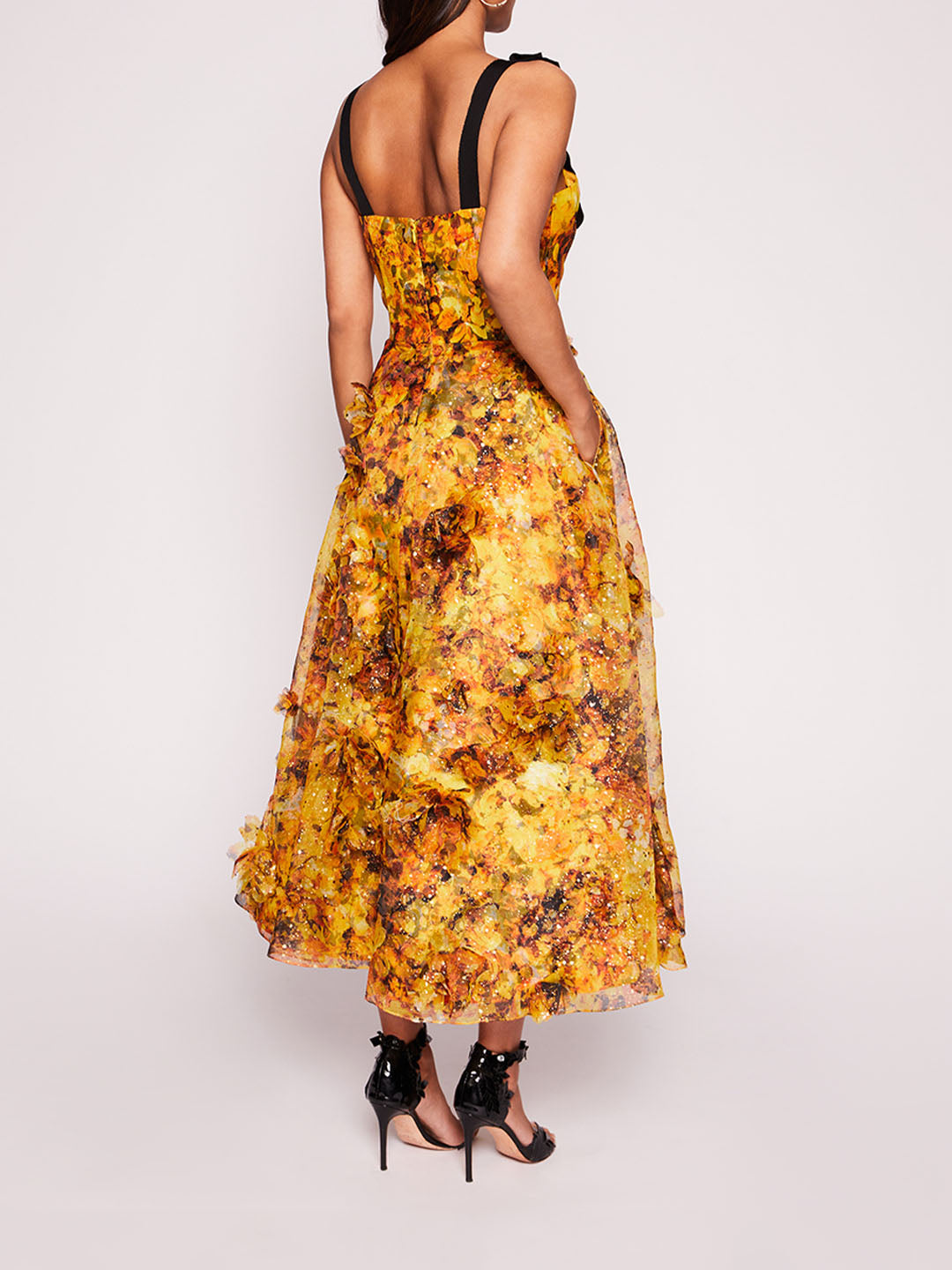 Foiled Garden Midi Dress | Marchesa