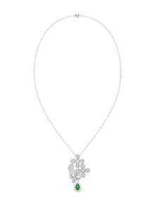 Floral White Gold Pendant Necklace | Marchesa