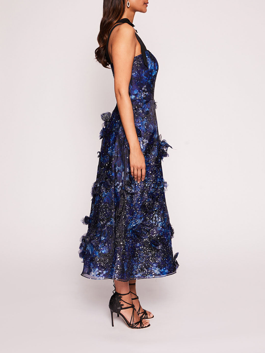 Foiled Garden Midi Dress | Marchesa