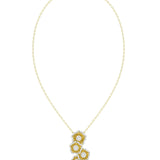 Halo Flower Yellow Gold Necklace | Marchesa