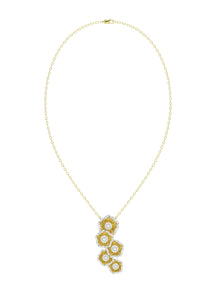 Halo Flower Yellow Gold Necklace | Marchesa