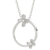 Floral White Gold Pendant Necklace | Marchesa